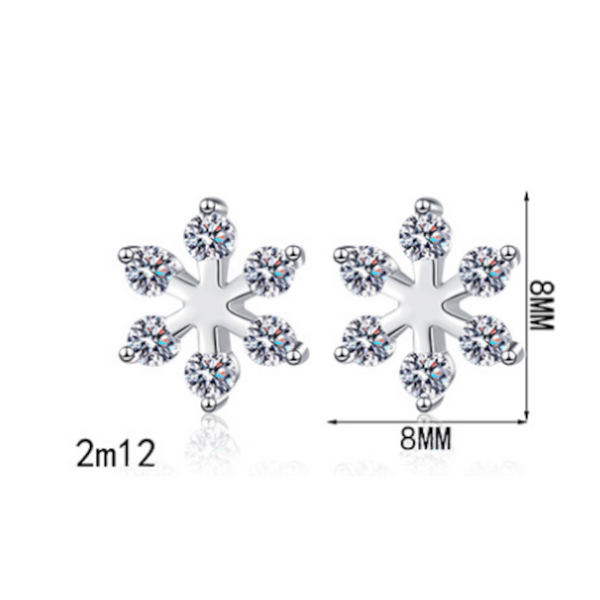 Veile Studios Moissanite 925 Sterling Silver Snowflake Shape Earrings