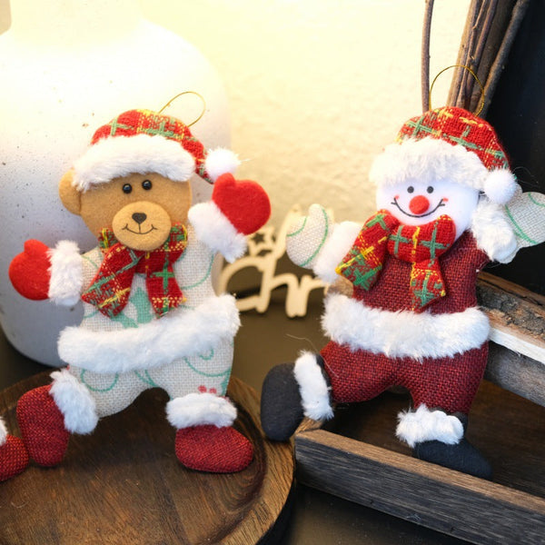 Christmas Dancing Bear Snowman Reindeer Hanging Ornament For Tree Seasonal Decorations