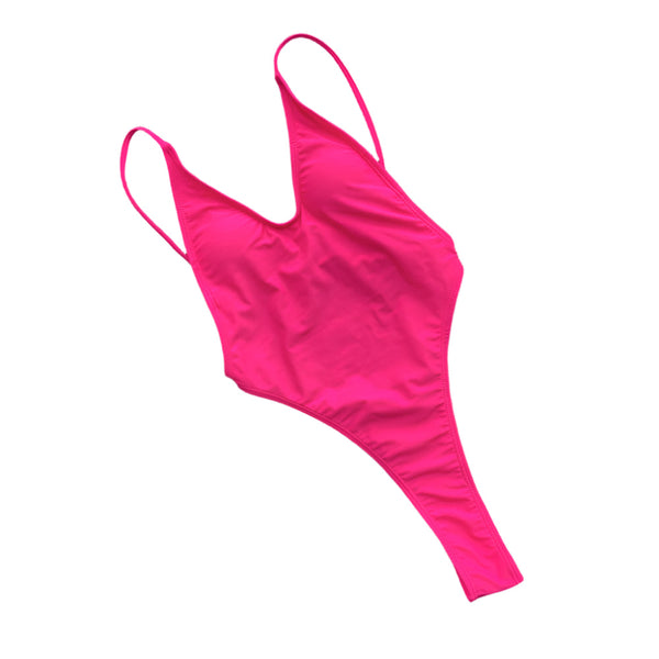 Womens One Piece Swimsuit Solid Color  Backless Bikini Swimwear