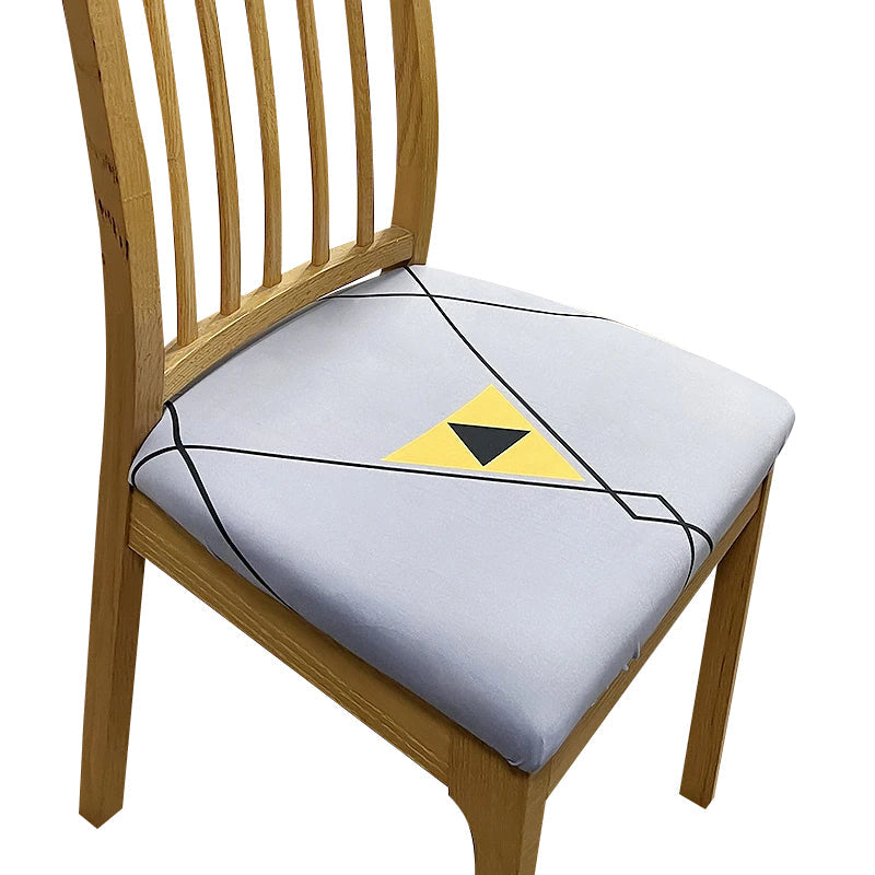 Light Grey Black Linear Simple Design Stretch Chair Cover For Dining Kitchen Slipcovers