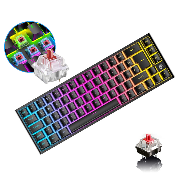 67 Keys Layout Design Mechanical Gaming Keyboard Pc Ps4 Rgb Backlight Wired Usb Black Keyboards & Keypads