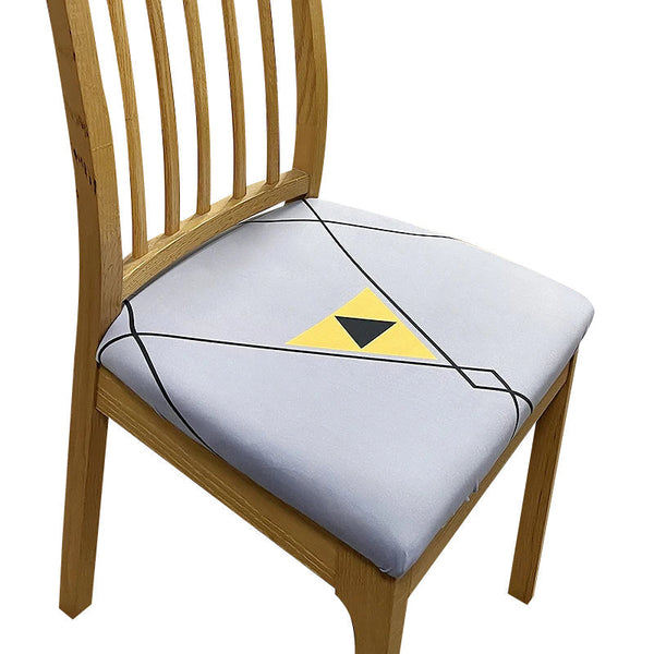 Light Grey Black Linear Simple Design Stretch Chair Cover For Dining Kitchen Slipcovers