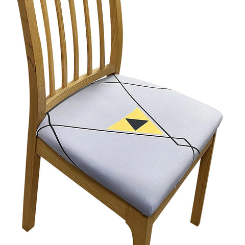 Light Grey Black Linear Simple Design Stretch Chair Cover For Dining Kitchen Slipcovers