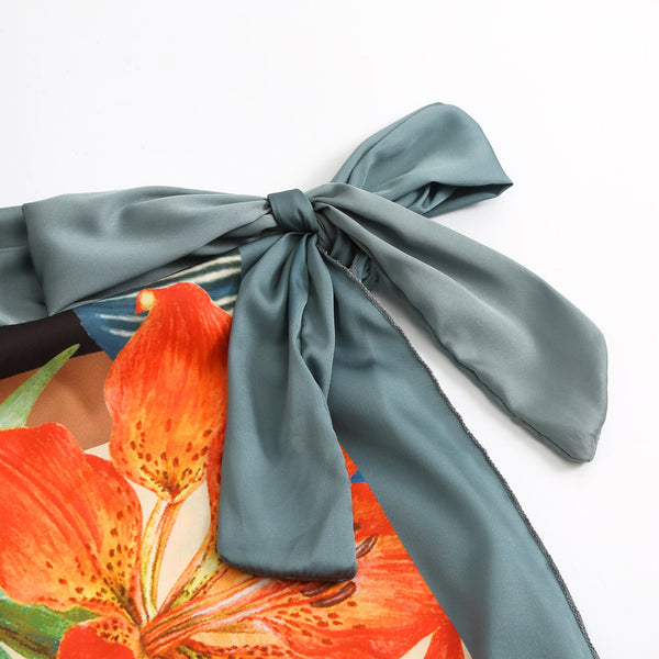 And American Conjoined Vacation Beach Hot Spring Swimsuit French Retro Bikini Swimwear