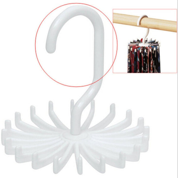 Plastic Tie Rack For Closets Rotating Ties Hook Holder Belt Scarves Hanger Clothes Hangers
