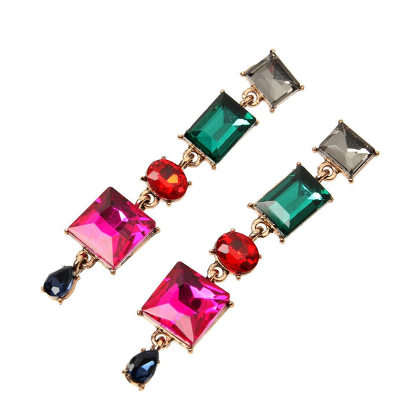 Veile Studios Elegant Socialite Geometric Irregular Sparkling Gemstone Diamond Earrings