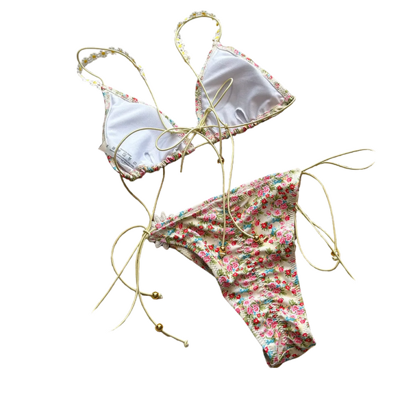 Style Bikini With Ties And Prints Two Piece Women's Swimsuit Swimwear