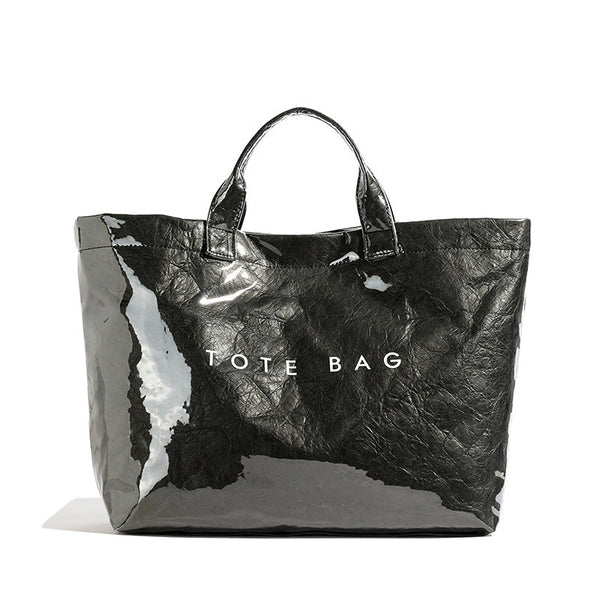 Pvc Tote With Dupont Lettering. Simple Transparent Large Capacity Handbag For Commuting Women. Women's Bags & Handbags