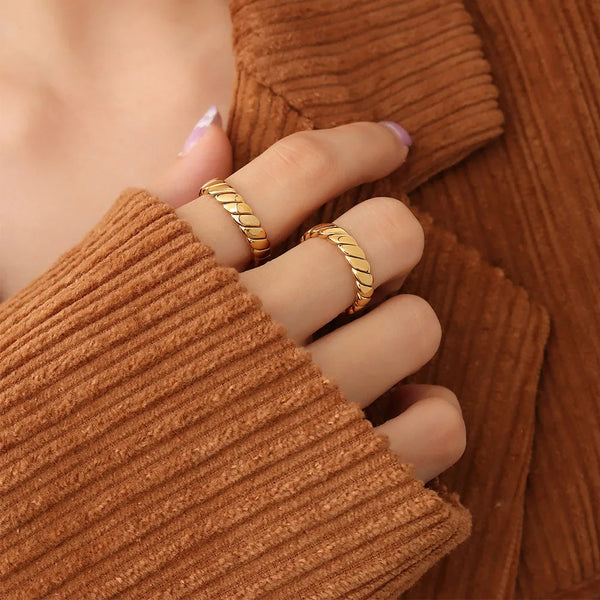 Titanium Steel Gold Plated Ring Rings
