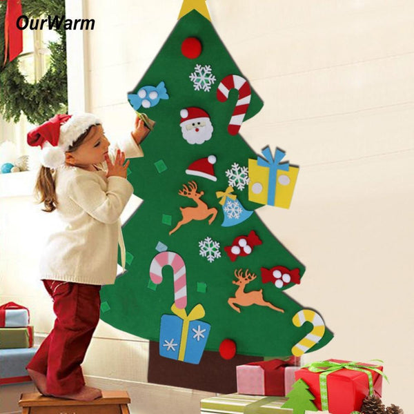 Diy Felt Christmas Tree Children Gifts Wall Decoration Party Decorations