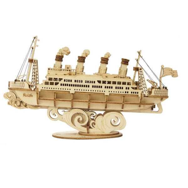 Oat And Ship Model 3D Wooden Puzzle Assembly Kit For Children Wooden Educational Toys