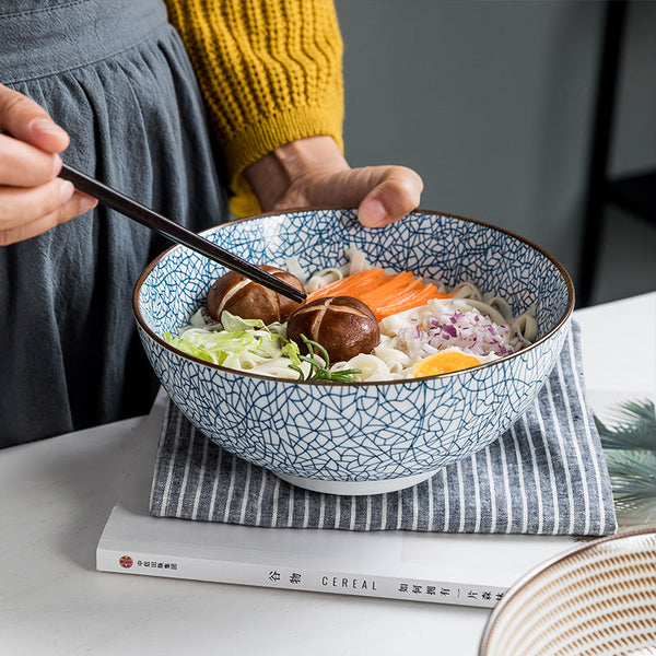 8 Inch Japanese Ceramic Ramen Noodle Soup Bowls