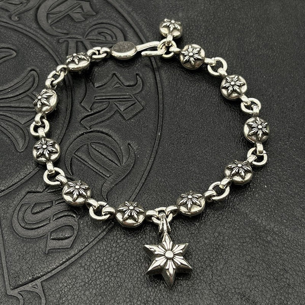 Retro Fine Letter Insert Dice Cross Flower Ball Collection Chain Jewelry Bracelet For Men And Women Bracelets