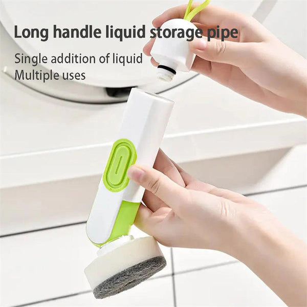 Multi-Functional Long-Handle Liquid-Filled Cleaning Brush Washing Up Brushes With Dispenser Two Replacement Heads For Kitchen Gadgets