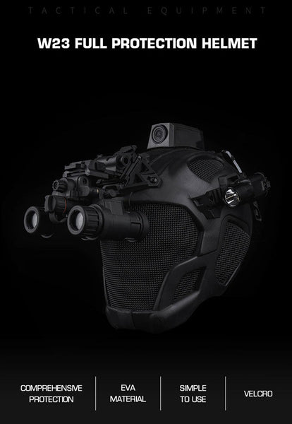 Lightweight Eva Tactical Helmet W23 Full Protection Steel Mesh Mask Included For Cosplay Airsoft Hats & Headwear