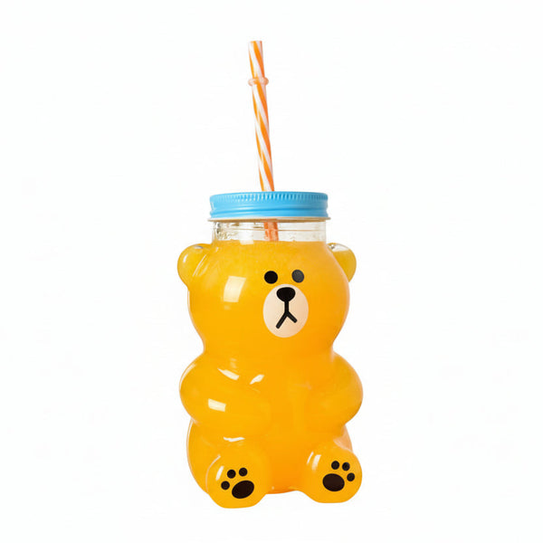 Bear Straw Cup With Lid Glass Cups & Saucers