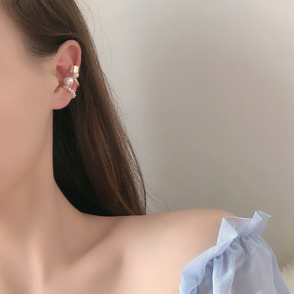 Veile Studios Retro Style Pearl Ear Bone Clip Without Piercing For Women High End Earrings