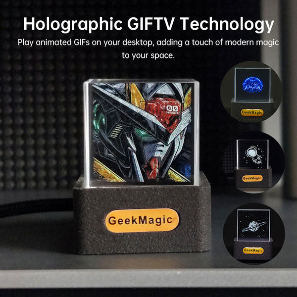 2025 Crystal Cube: Photo Display Holographic Weather Station Clock With Gif Album. Weather Stations