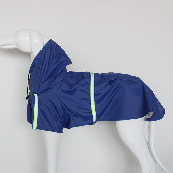 Large Dog Raincoat Poncho Style Reflective Strip Pet Windproof Waterproof Hooded Dog Clothing & Shoes
