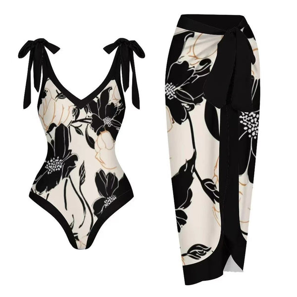 And American One Piece Gauze Skirt Swimsuit Sunscreen Set Skirts
