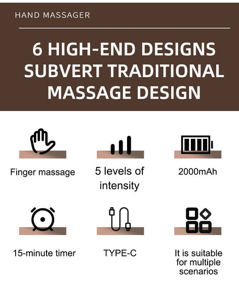 Hand Massager Finger Palm Wrist Joints Multi Level Hot Compress Air Pressure Massagers