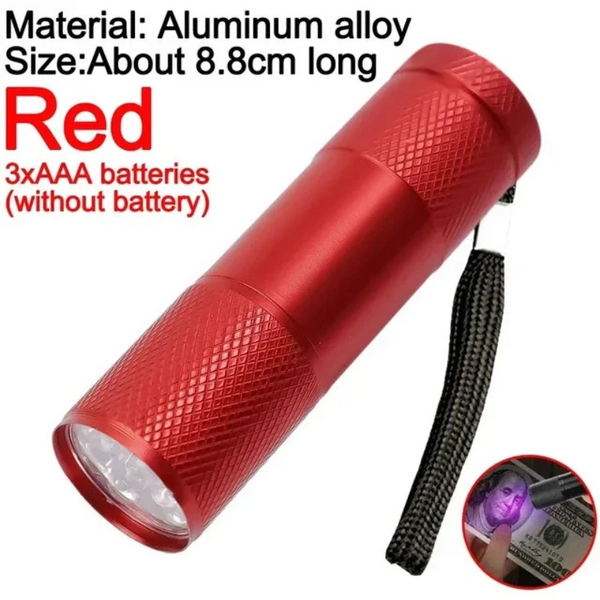 Mini Black Light Flashlight Waterproof Uv Ultraviolet 9Led Detector For Pets Dog Urine Stains Flashlights