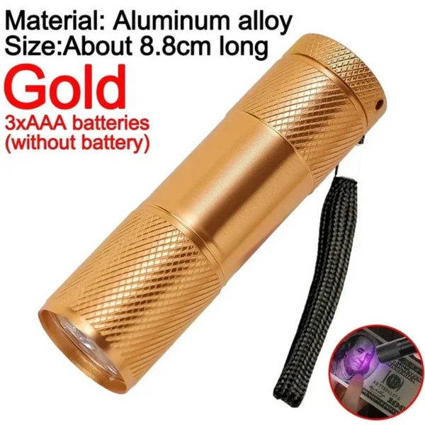 Mini Black Light Flashlight Waterproof Uv Ultraviolet 9Led Detector For Pets Dog Urine Stains Flashlights