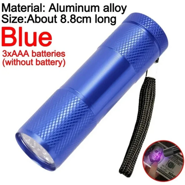 Mini Black Light Flashlight Waterproof Uv Ultraviolet 9Led Detector For Pets Dog Urine Stains Flashlights