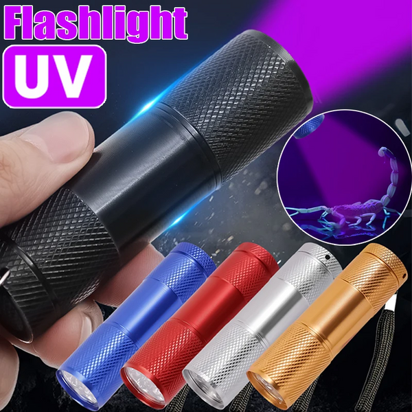 Mini Black Light Flashlight Waterproof Uv Ultraviolet 9Led Detector For Pets Dog Urine Stains Flashlights