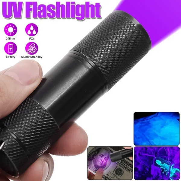 Mini Black Light Flashlight Waterproof Uv Ultraviolet 9Led Detector For Pets Dog Urine Stains Flashlights