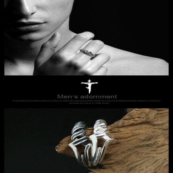 Fihong Lance Ring For Men Open Ended Finger Unique Gift Boyfriend Rings