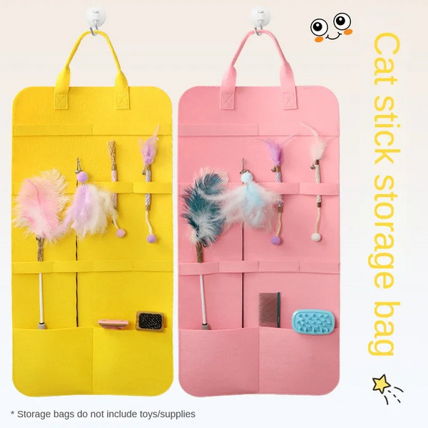 Pet Storage Bag Cat Toy Storage For Cat Stick Toys Catnip Toy Dog Comb Cat Interactive Toy Pet Toys Organizer Pet Products Cat Toys