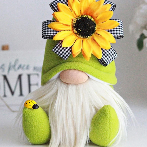 Bee Gnome Spring Sunflower Doll Decor Handmade Bumble Plush Faceless Ornaments Bedroom Desktop Gnomes Seasonal Decorations