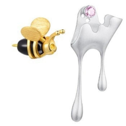 Veile Studios Honey Drop Asymmetric Sterling Silver Fashionable Commuter Style Earrings