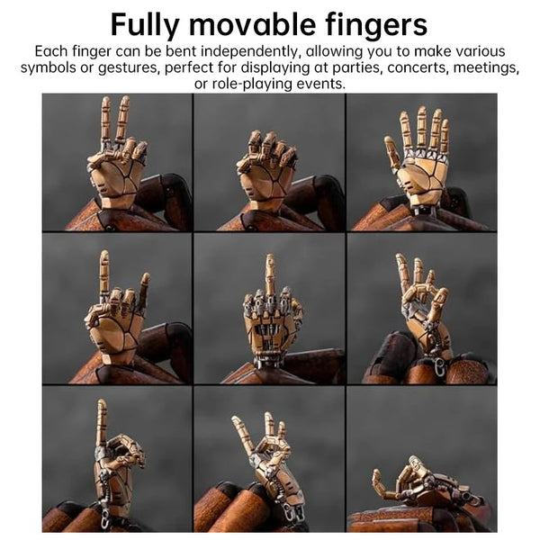 5Cm Movable Robot Hand Collectible Adjustable Mechanical Bionic Charm Pendant Ornament For Men Display Gift Necklaces & Pendants