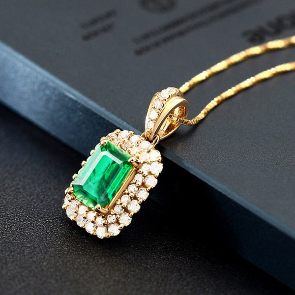 Veile Studios And American Square Pendant Necklace For Women With Crystal Zirconium Necklaces & Pendants