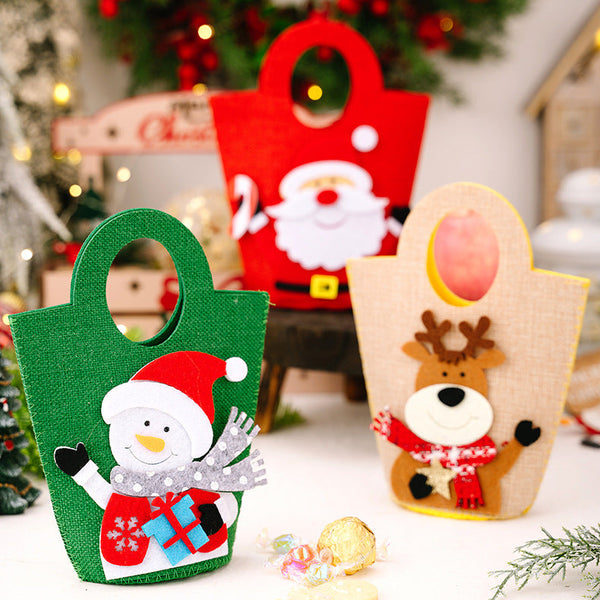 Christmas Decorations Creative Cartoon Carry Bag Santa Claus Gift Children's Candy Apple Seasonal Decorations