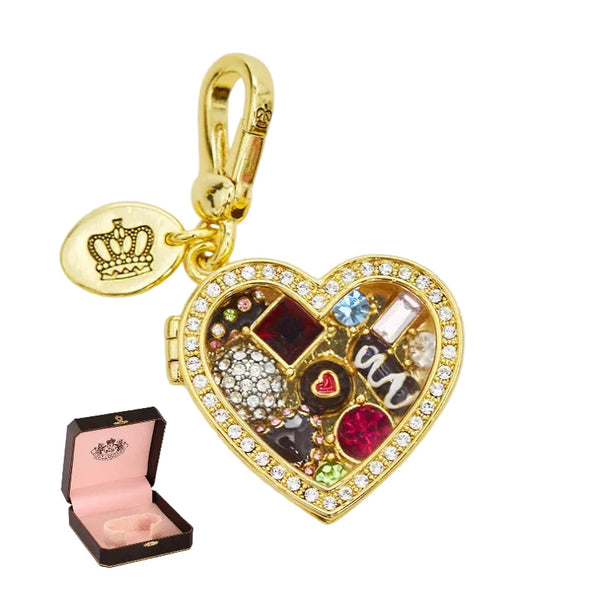 Enamel Glazed Chocolate Gemstone Transparent Heart Shaped Box With An Openable Pendant And Baking Cups & Cases