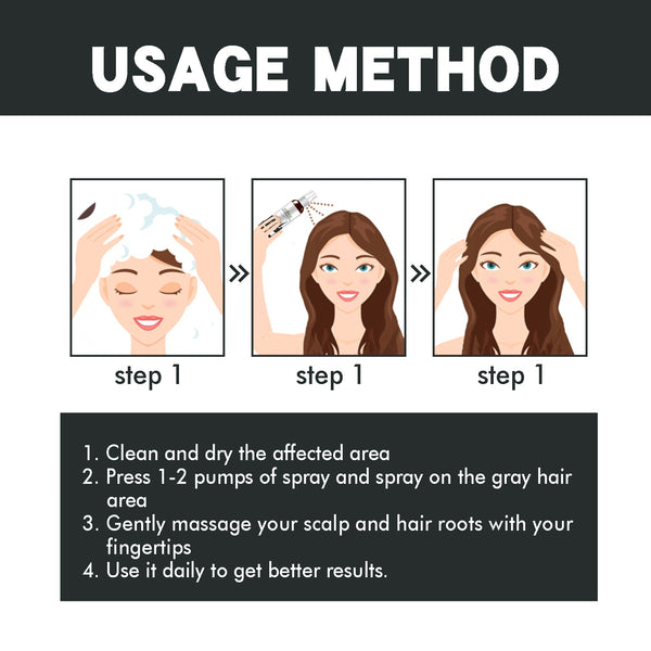 Hair Darkening Spray Natural Black Cover White Smooth Shiny Moisturizing Dense Conditioning Sets & Kits