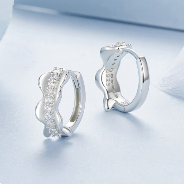 Veile Studios Silver Charm Romantic Lace Ear Buckle S925 Pure For Girls Earrings