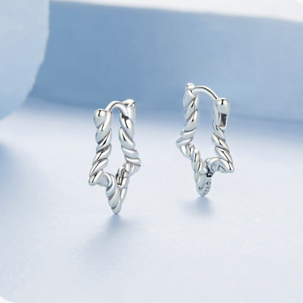 Veile Studios Silver Charm Original Star Texture Element Ear Buckle Female Classic Pentagram S925 Pure Earrings