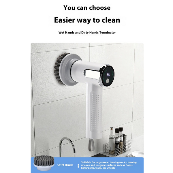 Multifunctional Smart Display Electric Cleaning Brush Wireless Kitchen Tool Cleaning Brushes