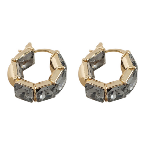 Veile Studios French Light Luxury Style Gray Glass Crystal Personalized And Sugar Cube Earrings