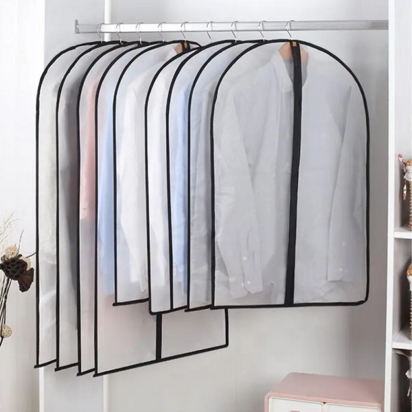 Garment Bags 6 / 12Pcs Garment Pouch Case Organizer Dress Clothes Suit Coat Dust Cover Wardrobe Hanging Storage Bags