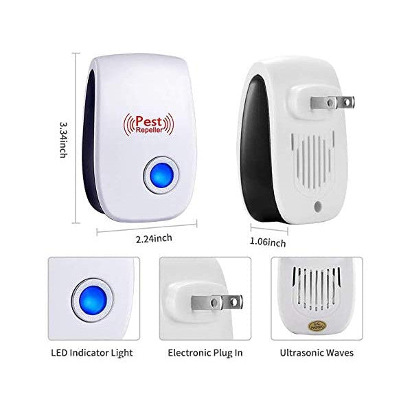 6 Packs Ultrasonic Pest Repeller Electronic Indoor Plug For Insects Miceant Mosquito Spider Rodent Roach Repellent Ultrasonic Pest Repellers