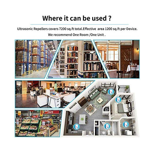 6 Packs Ultrasonic Pest Repeller Electronic Indoor Plug For Insects Miceant Mosquito Spider Rodent Roach Repellent Ultrasonic Pest Repellers