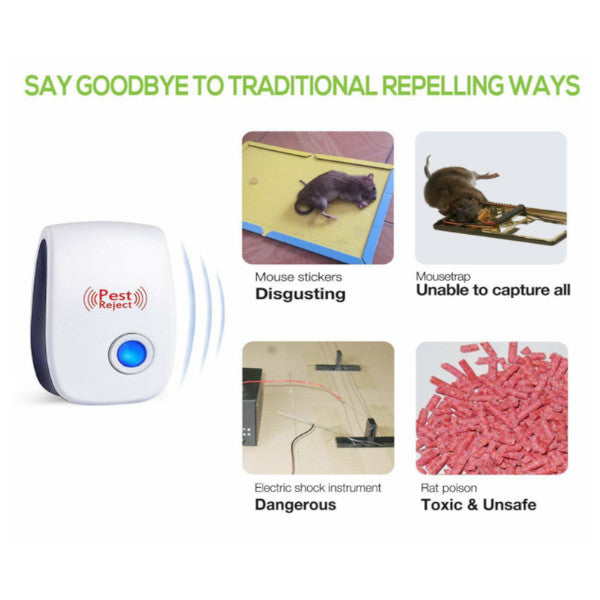 6 Packs Ultrasonic Pest Repeller Electronic Indoor Plug For Insects Miceant Mosquito Spider Rodent Roach Repellent Ultrasonic Pest Repellers