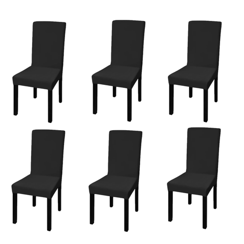 6 Pcs Straight Stretchable Chair Cover