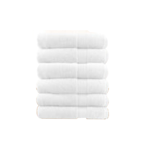 6 Piece Ultra Light Cotton Hand Towel Set In White