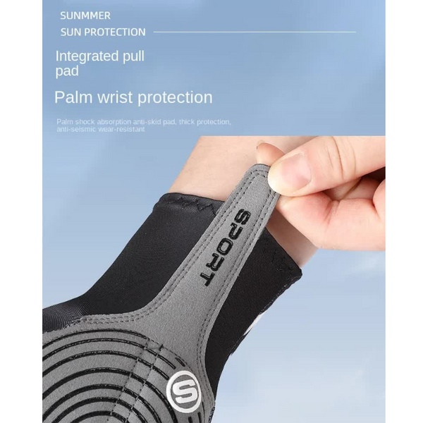 Elosung Black Breathable Half Finger Cycling Anti Slip Shockproof And Durable For Men & Women Gloves